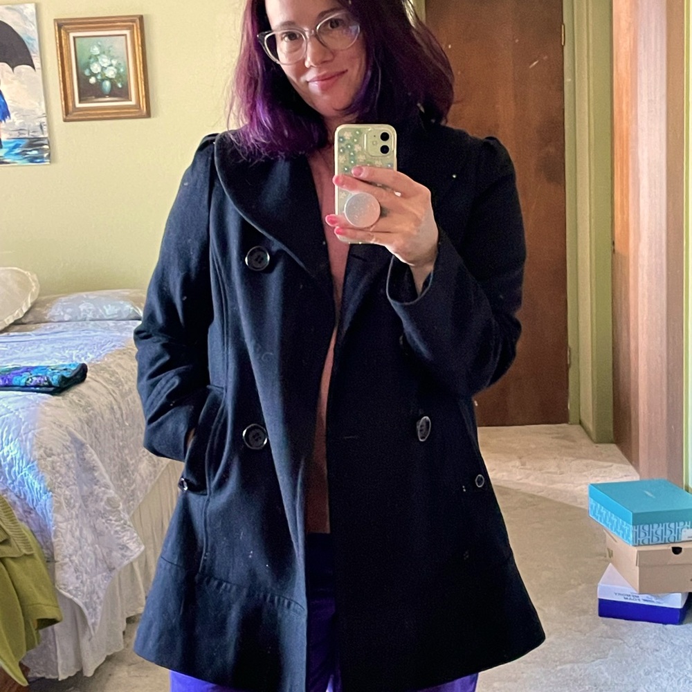 Guess Double Breasted Wool Coat